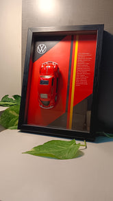 VW beetle Red 7.5x10.5 in