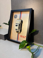 VW beetle 1967 white 7.5x10.5 in.